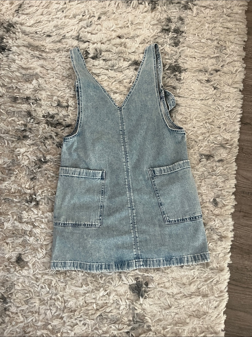 aerie denim skirtall overall dress